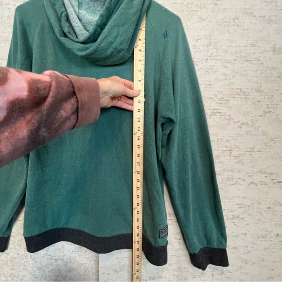 Volcom Corpo Class Green Sweatshirt Hoodie Zip Up Medium Grunge Streetwear - Picture 14 of 16